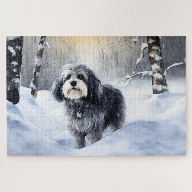 Puzzle Navidades de Havanese Let It Snow (Horizontal)