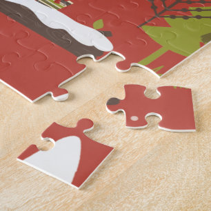 Puzzle Navidades de Hedgehog y Oso de Invierno