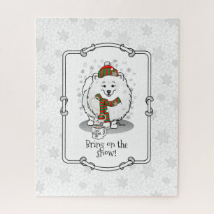 Puzzle Navidades de invierno Nieve de cerdo (blanca)