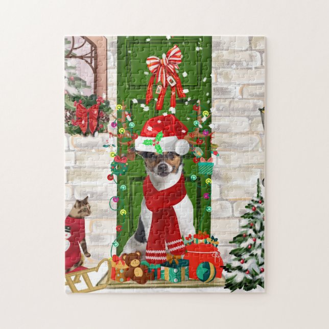 Puzzle Navidades de Jack Russell Dog (Vertical)