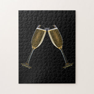 Puzzle Navidades de la celebración de Champagne con ánimo