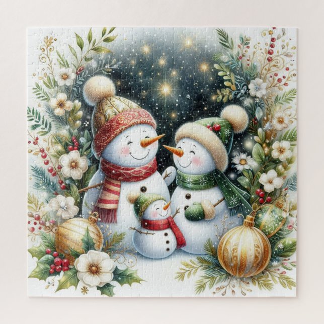 Puzzle Navidades de la familia Snowman (Vertical)