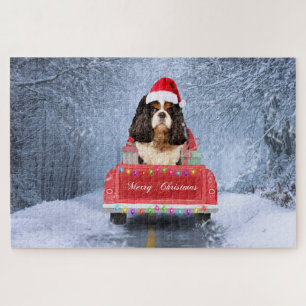 Puzzle Navidades de la Nieve Perro Cavalier King Charles 