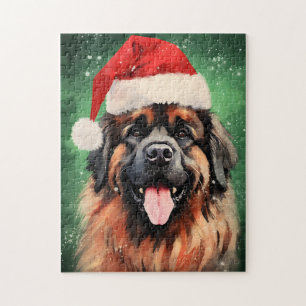 Puzzle Navidades de Leonberger pinchan arte