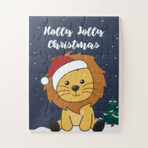 Puzzle Navidades de leones niegan a los animales de invie