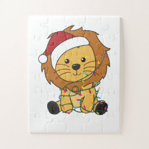 Puzzle Navidades de leones niegan a los animales de invie