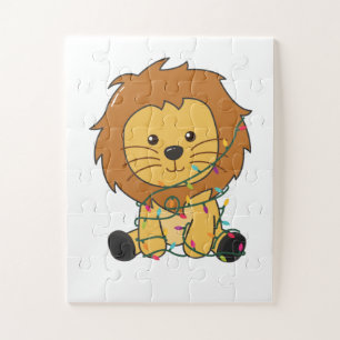 Puzzle Navidades de leones niegan a los animales de invie