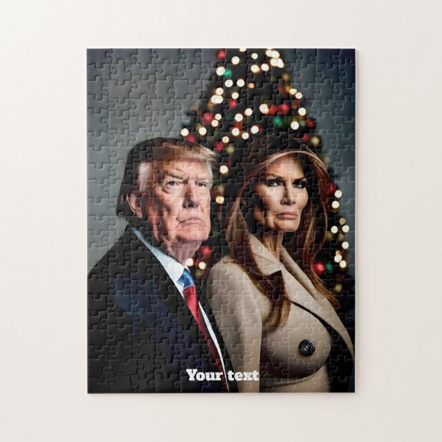 Puzzle Navidades de Melania y Donald Trump (Vertical)