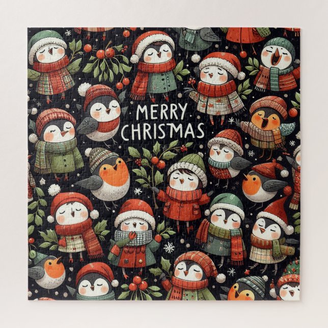 Puzzle Navidades de Mistletoe adorables Caroleros de Ping (Vertical)