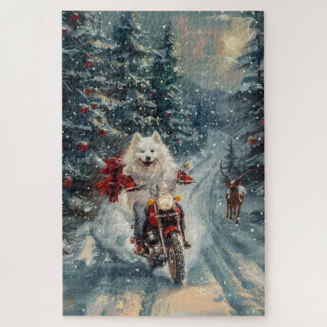 Puzzle Navidades de motociclismo en esquimal americano (Vertical)