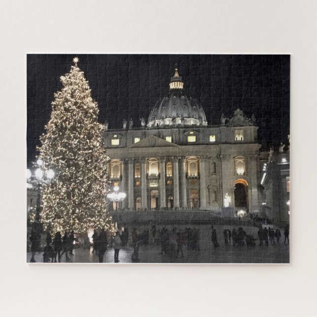 Puzzle Navidades de noche en la plaza St. Peters (Horizontal)
