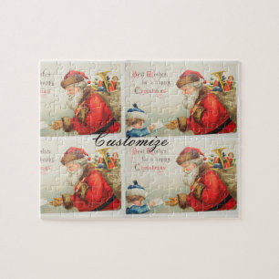 Puzzle Navidades de nostalgia de Santa y los niños