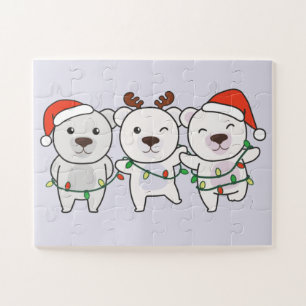 Puzzle Navidades De Oso Polar Animales Cutan Oso Polar Ji