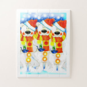 Puzzle Navidades de peluche de nieve