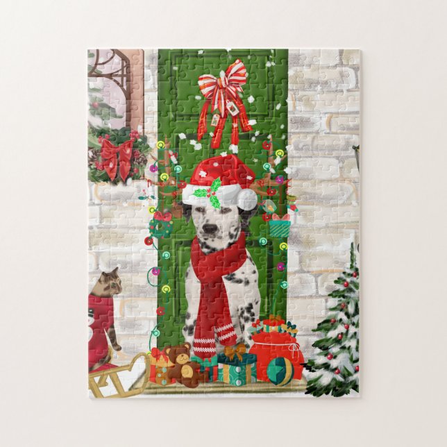 Puzzle Navidades de perros de Dalmacia (Vertical)