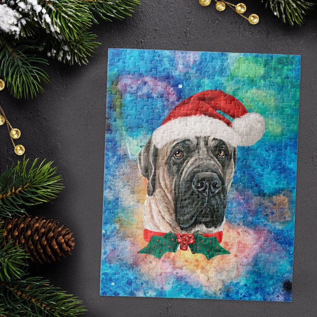 Puzzle Navidades de Perros de la Raza de Mastiff inglesa (Subido por el creador)