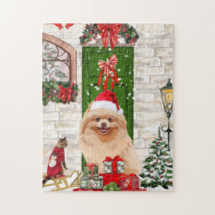 Puzzle Navidades de perros de Pomerania