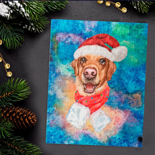 Puzzle Navidades de perros de raza Labrador (Subido por el creador)
