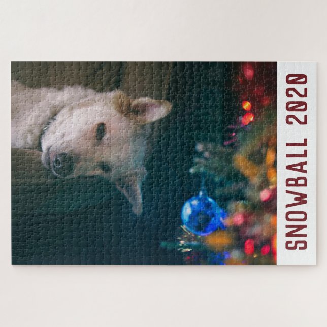 Puzzle Navidades de perros personalizados (Horizontal)