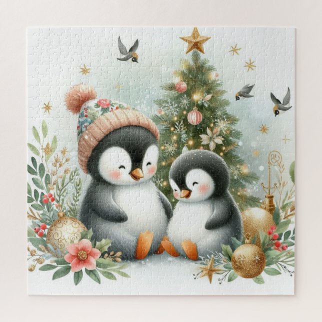 Puzzle Navidades de Pingüinos (Vertical)