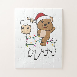 Puzzle Navidades de Quokka Llama Niegan a los animales de