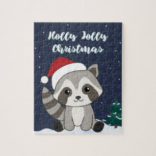 Puzzle Navidades de Raccoon Nieve Raccoons Jigsaw Puzz