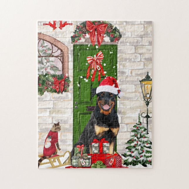 Puzzle Navidades de Rottweiler Dog (Vertical)