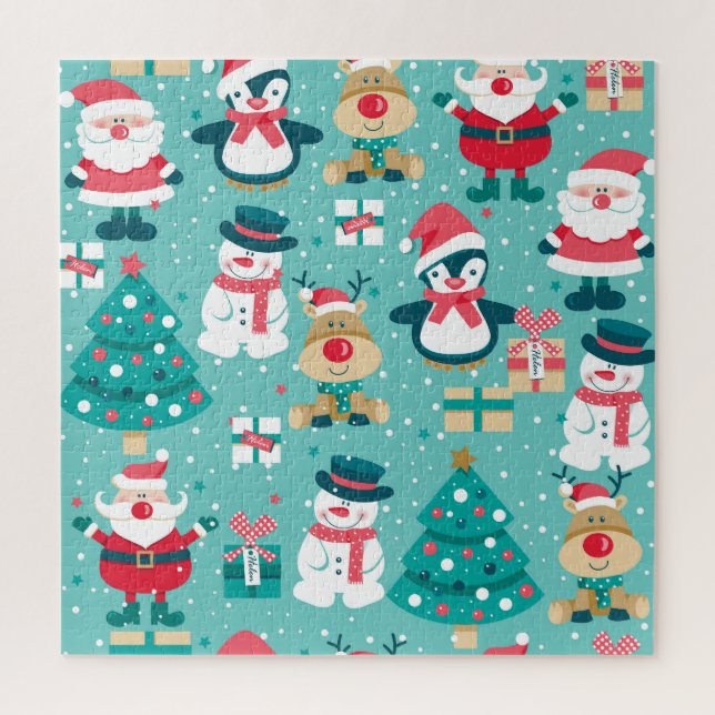 Puzzle Navidades de Santa Claus Patrón de época (Vertical)
