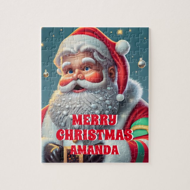 Puzzle Navidades de Santa Claus personalizados niños (Vertical)