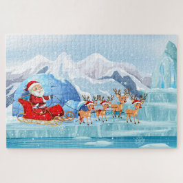 Puzzle Navidades de Santa, Sleigh y Reindeo