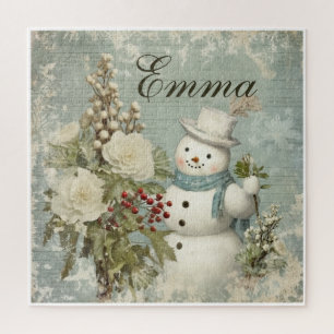 Puzzle Navidades de Snowman rusos personalizados