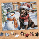 Puzzle Navidades de Snowman, un perro acribillador<br><div class="desc">¿Busca una actividad divertida y atractiva para compartir con su familia esta temporada de vacaciones? No busque más y venga a nuestra colección de rompecabezas con los juguetones Labrador Retrievers! Como amante de los perros, adorarás la variedad de diseños que ofrecemos, incluyendo cachorros adorables y adorables, adorables Labs amarillas, chocolate...</div>