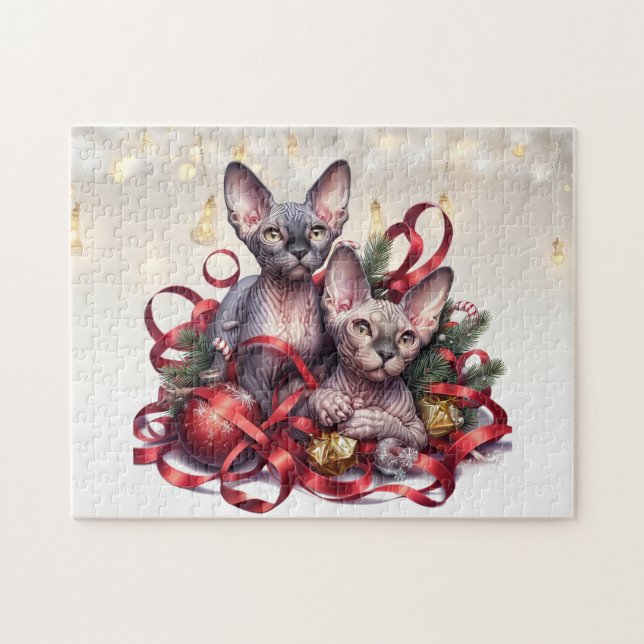 Puzzle Navidades de Sphynx Kittens (Horizontal)