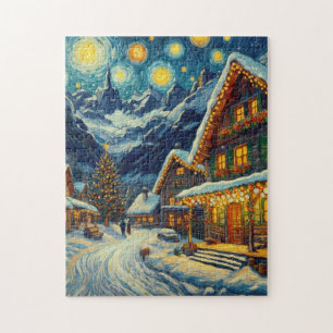 Puzzle Navidades de Starry Night Mountain Village