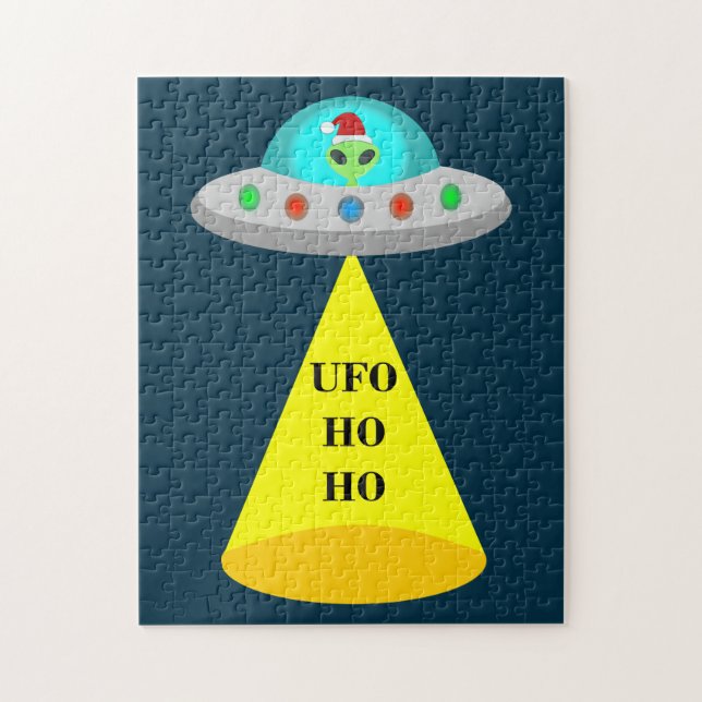 Puzzle Navidades de UFO Ho Ho Alien volador (Vertical)