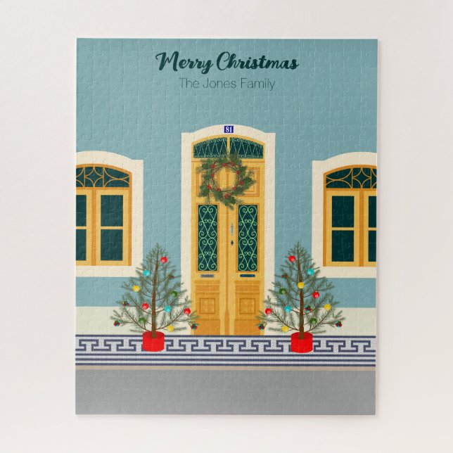 Puzzle Navidades de vacaciones Casa festiva portuguesa (Vertical)