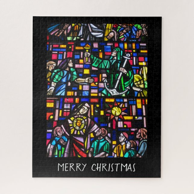Puzzle navidades de vidrio manchado (Vertical)