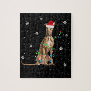 Puzzle Navidades de Whippet Light Cute Santa Whippet Xmas