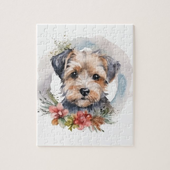 Puzzle Navidades de Yorkipoo de la revista Wreath Festime (Vertical)