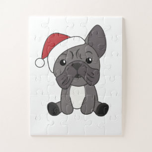Puzzle Navidades del Bulldog francés niegan animales de i