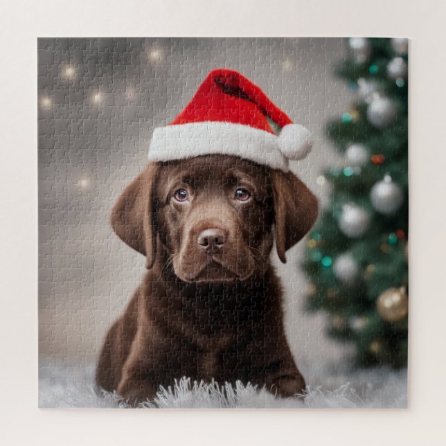Puzzle Navidades del chocolate Labrador (Vertical)