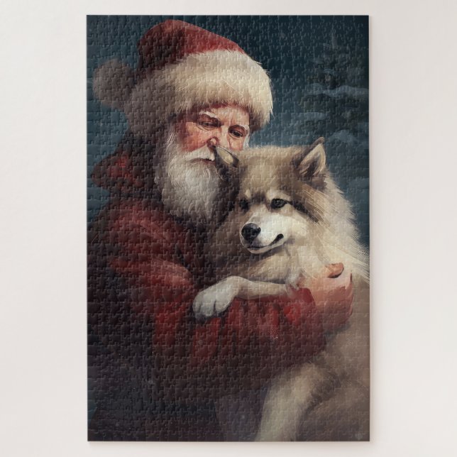 Puzzle Navidades del festival Lapphund Santa Claus en Fin (Vertical)