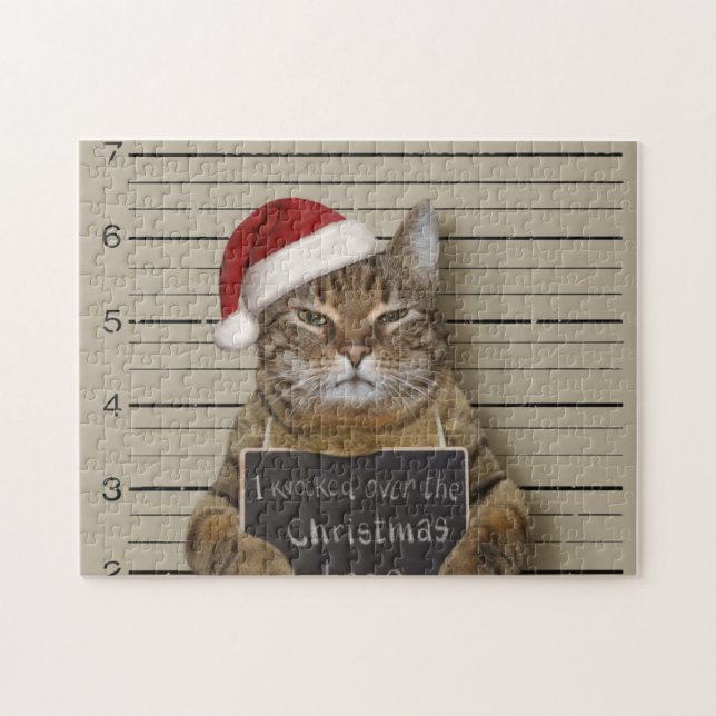 Puzzle Navidades del gato Mugshot (Horizontal)