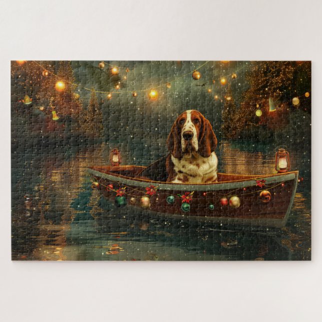Puzzle Navidades del Hound de Basset (Horizontal)