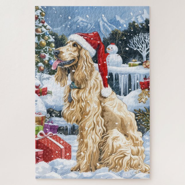 Puzzle Navidades del Hound Dog Winter Afganos Wonderland  (Vertical)
