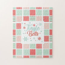 Navidades del Jingle Bells Red Green Pastel