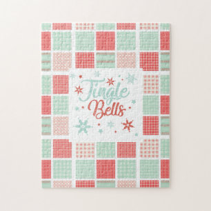 Puzzle Navidades del Jingle Bells Red Green Pastel