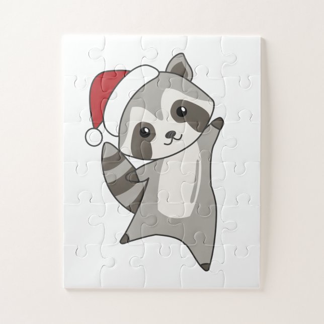 Puzzle Navidades del mapache Nieve Raccoons de invierno (Vertical)
