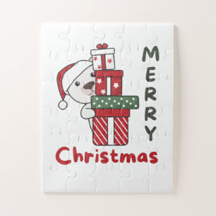 Puzzle Navidades del oso polar entregan animales de invie