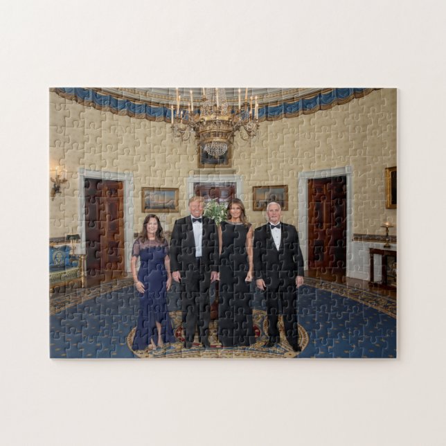Puzzle Navidades del presidente Donald Trump Melania Penc (Horizontal)